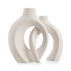 Set of 2 Speckled Ceramic Table Vase