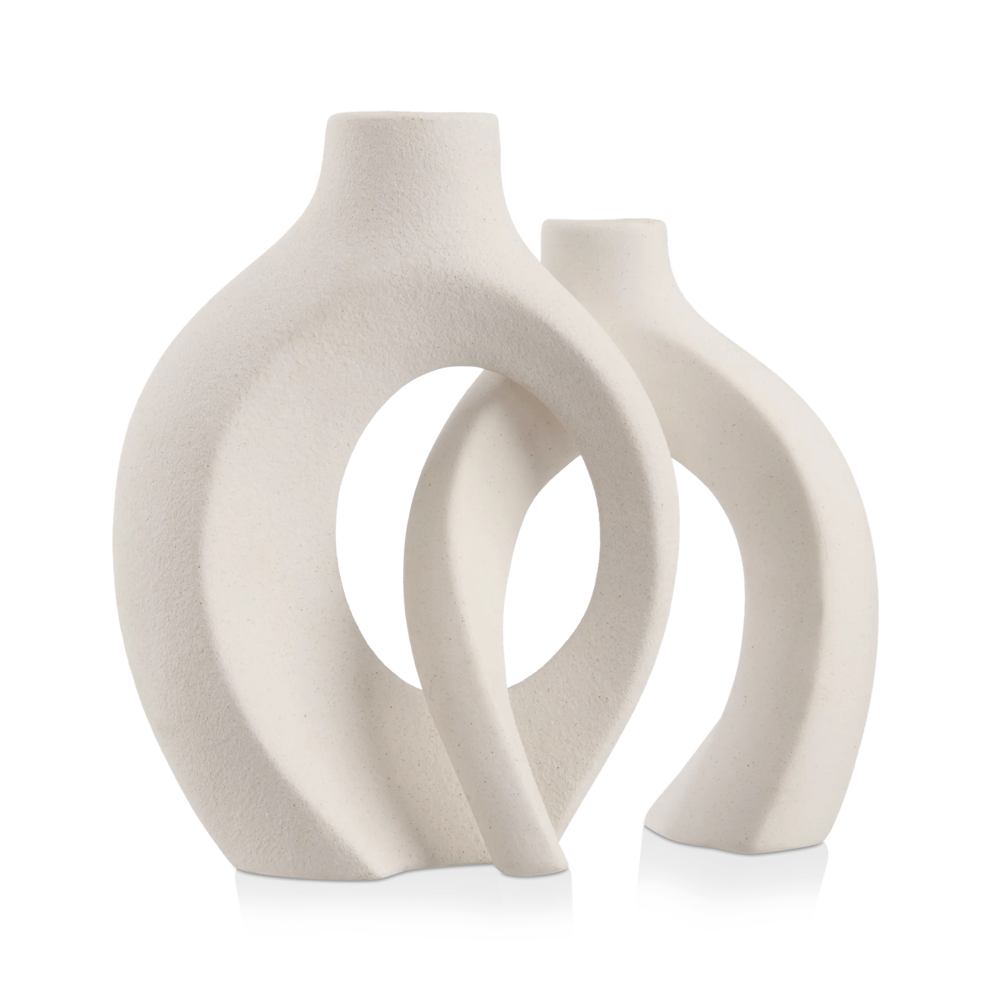 Set of 2 Speckled Ceramic Table Vase