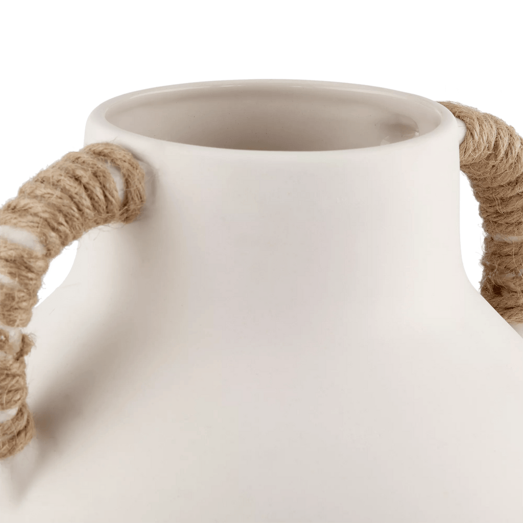 Ceramic Table Vase with Rope on Handles