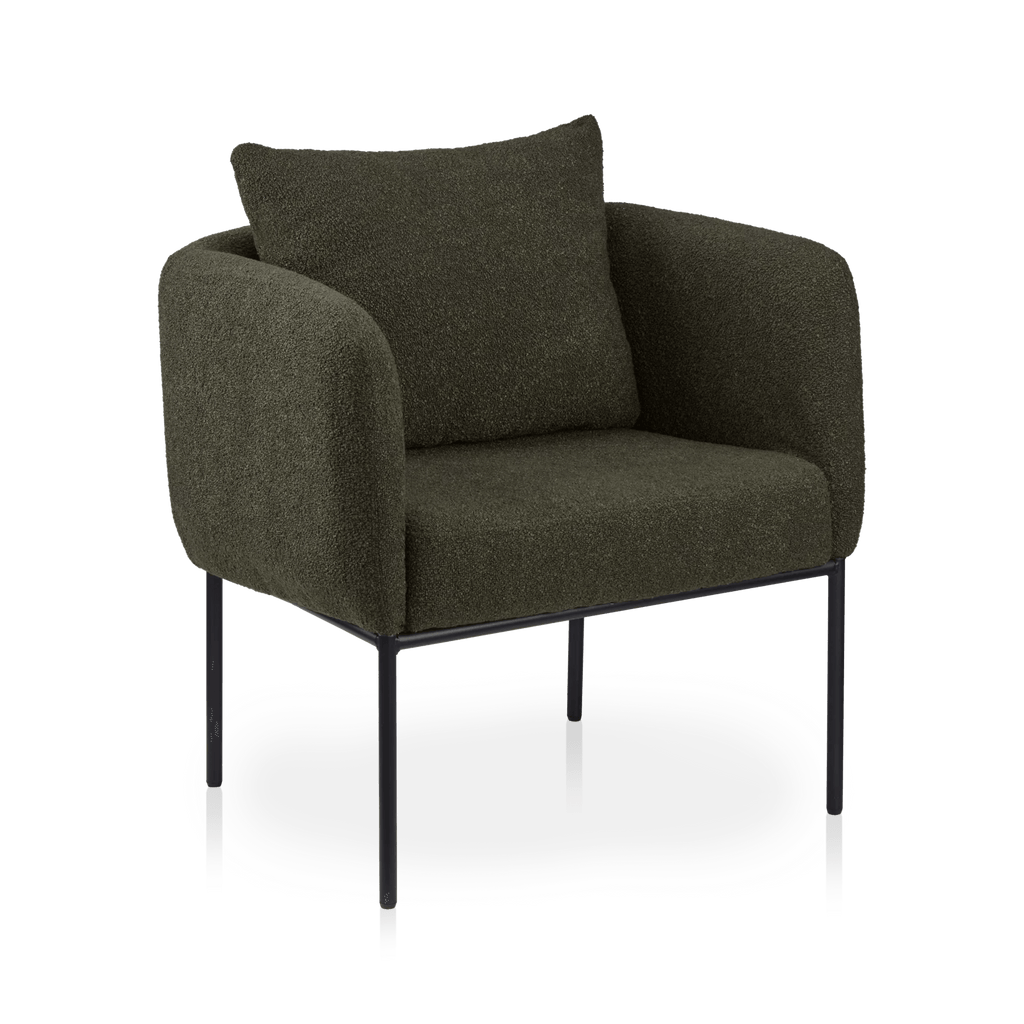 Fabric and Metal Accent Chair