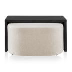 Black Coffee Table with Ottoman