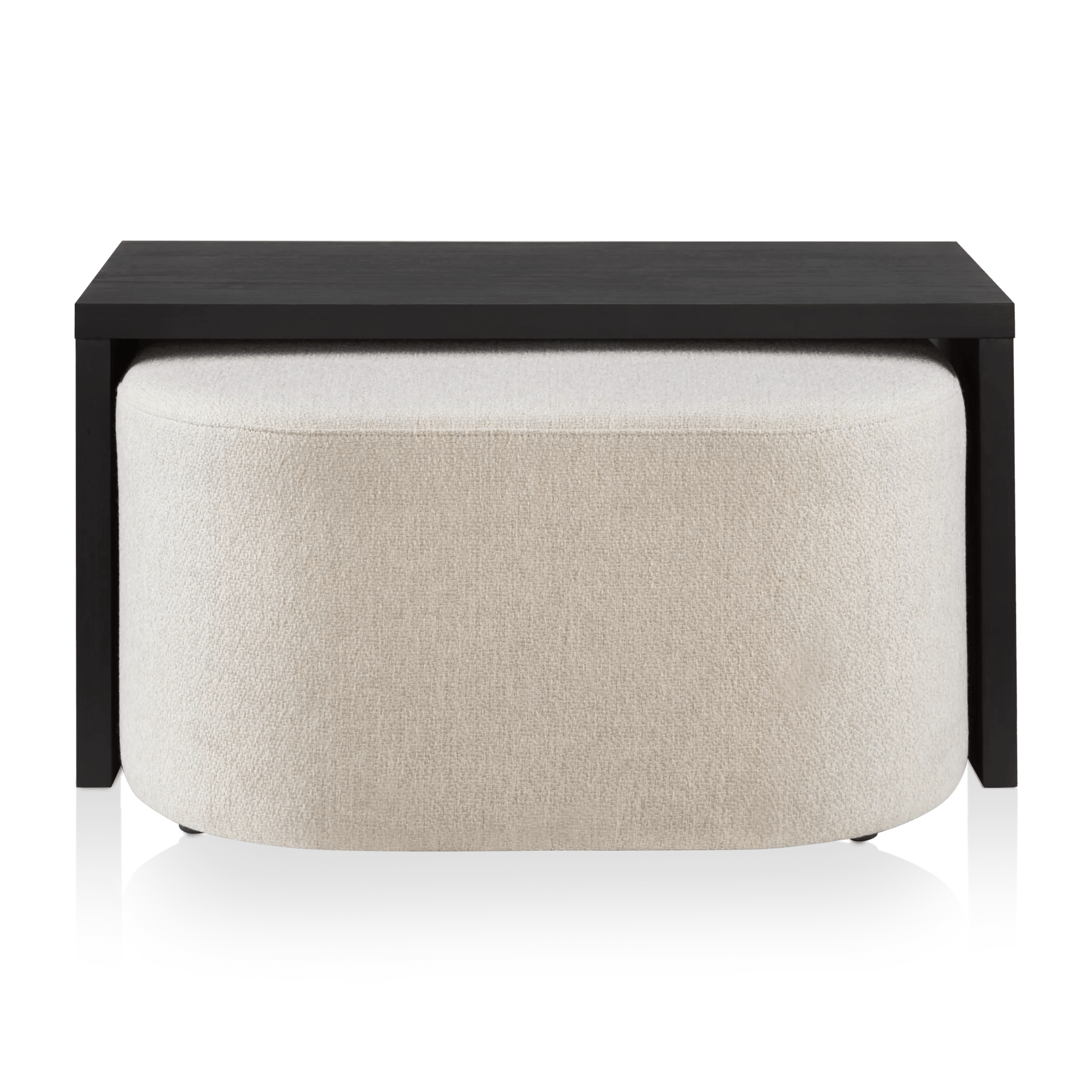 Black Coffee Table with Ottoman