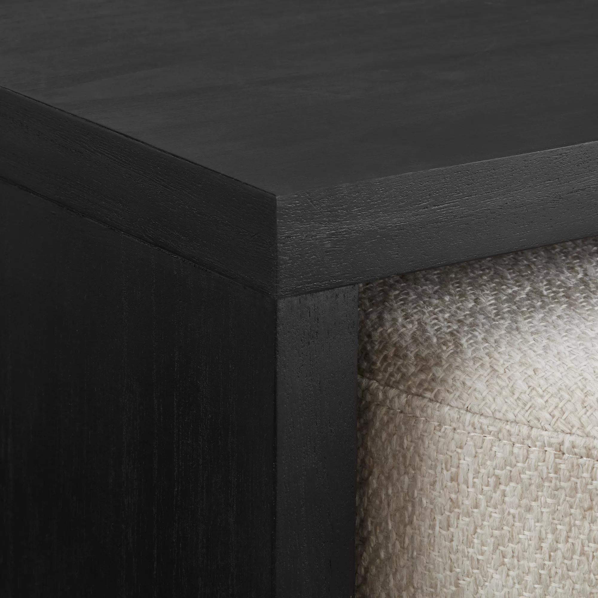 Black Coffee Table with Ottoman