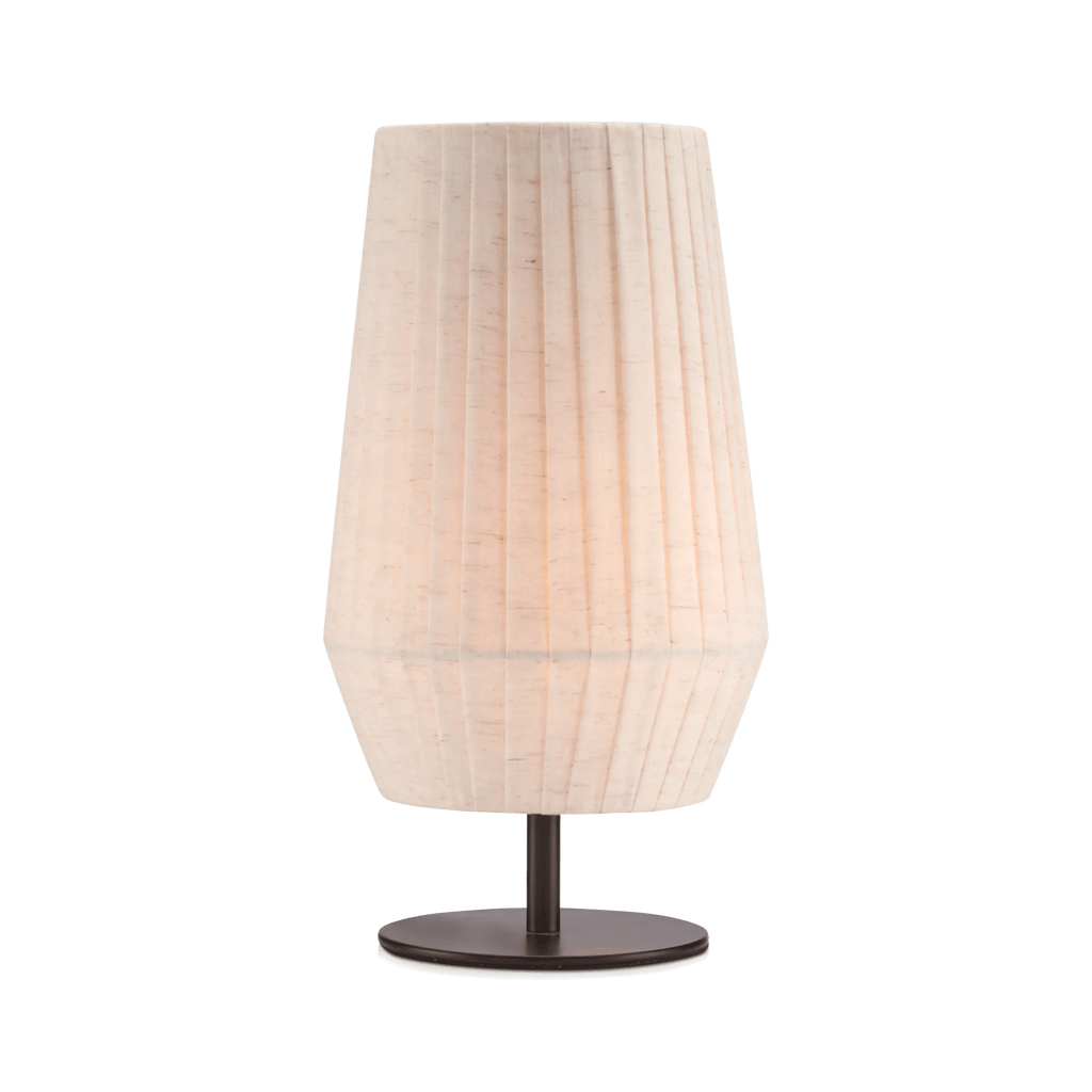 Linen Table Lamp with Metal Base