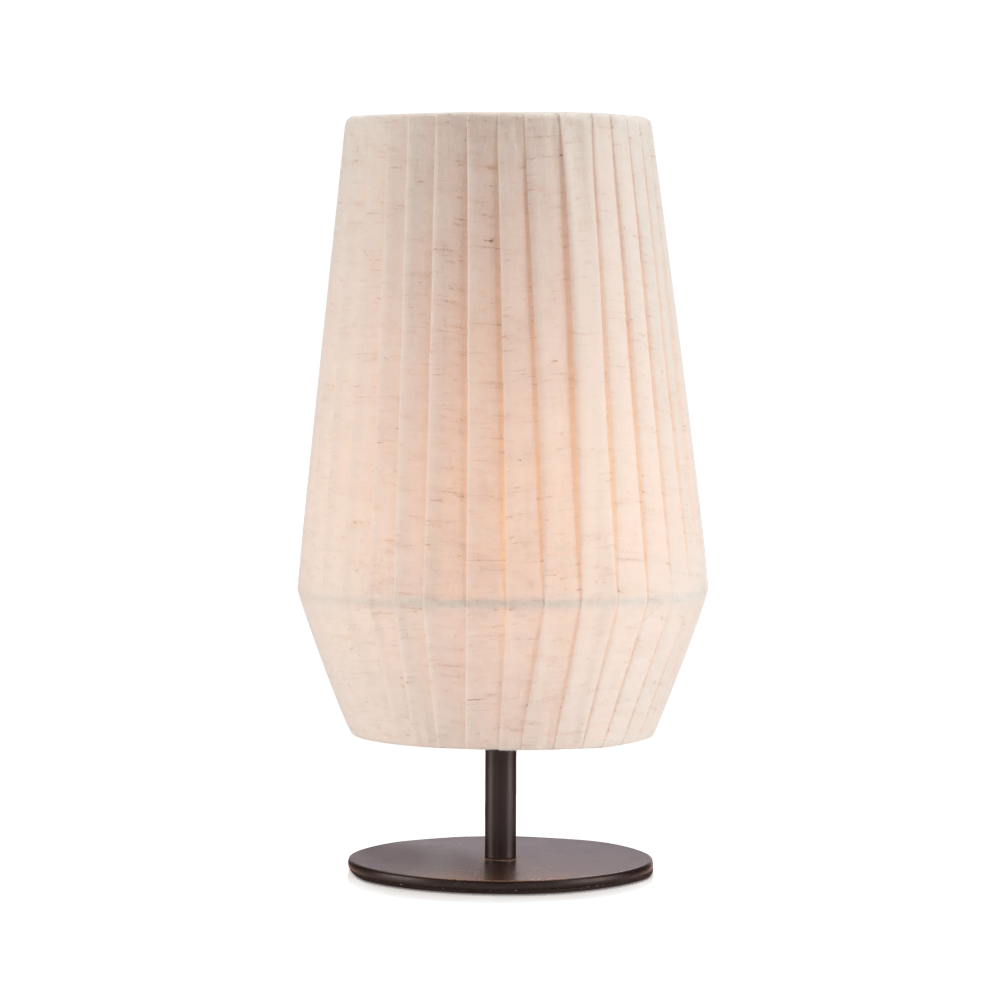 Linen Table Lamp with Metal Base