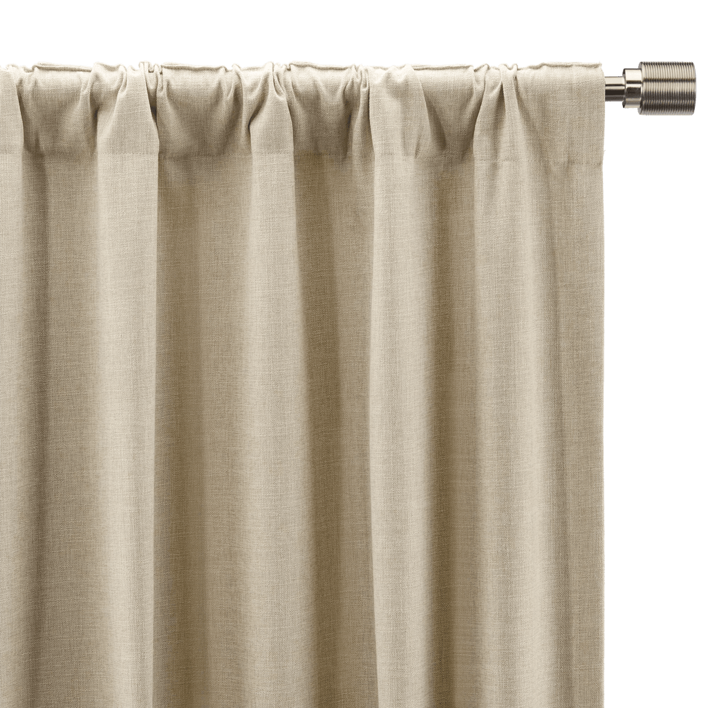 Beige Taha Rod Pocket Back Tab Blackout Curtain