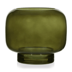 Green Glass Pillar Candle Holder