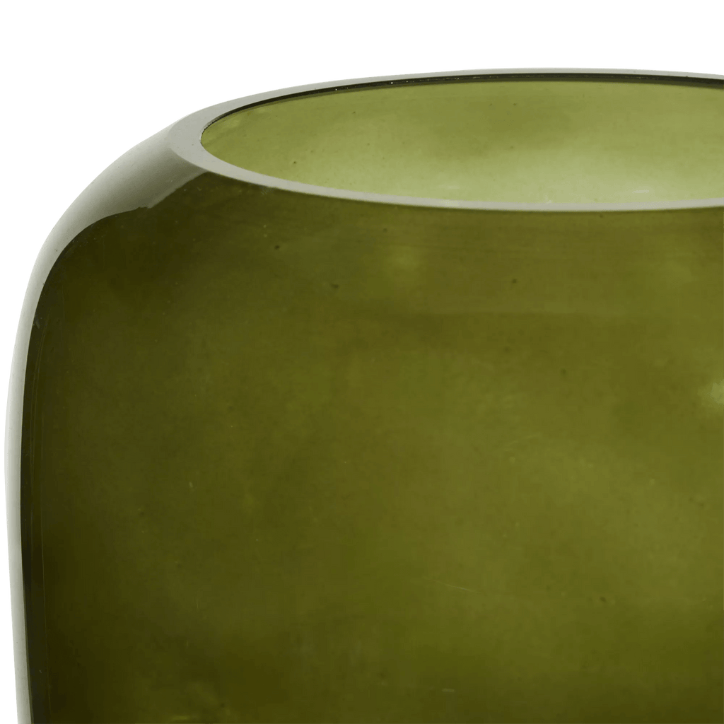 Green Glass Pillar Candle Holder
