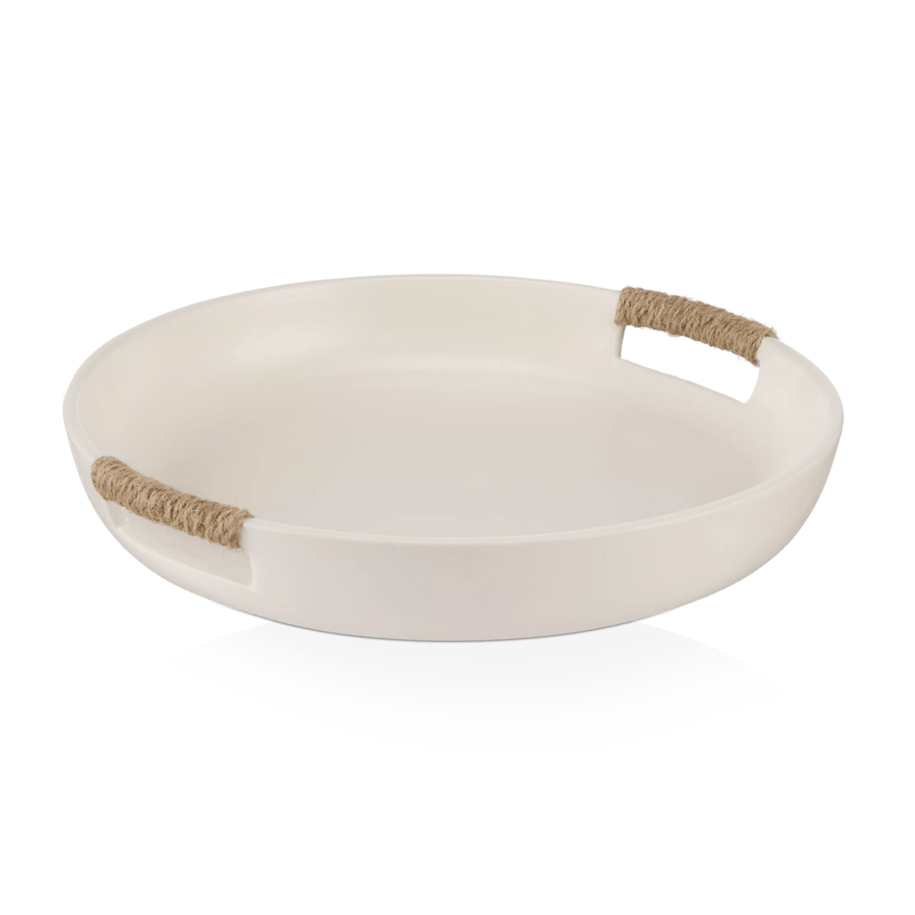 Ceramic Tray with Rope on Handles