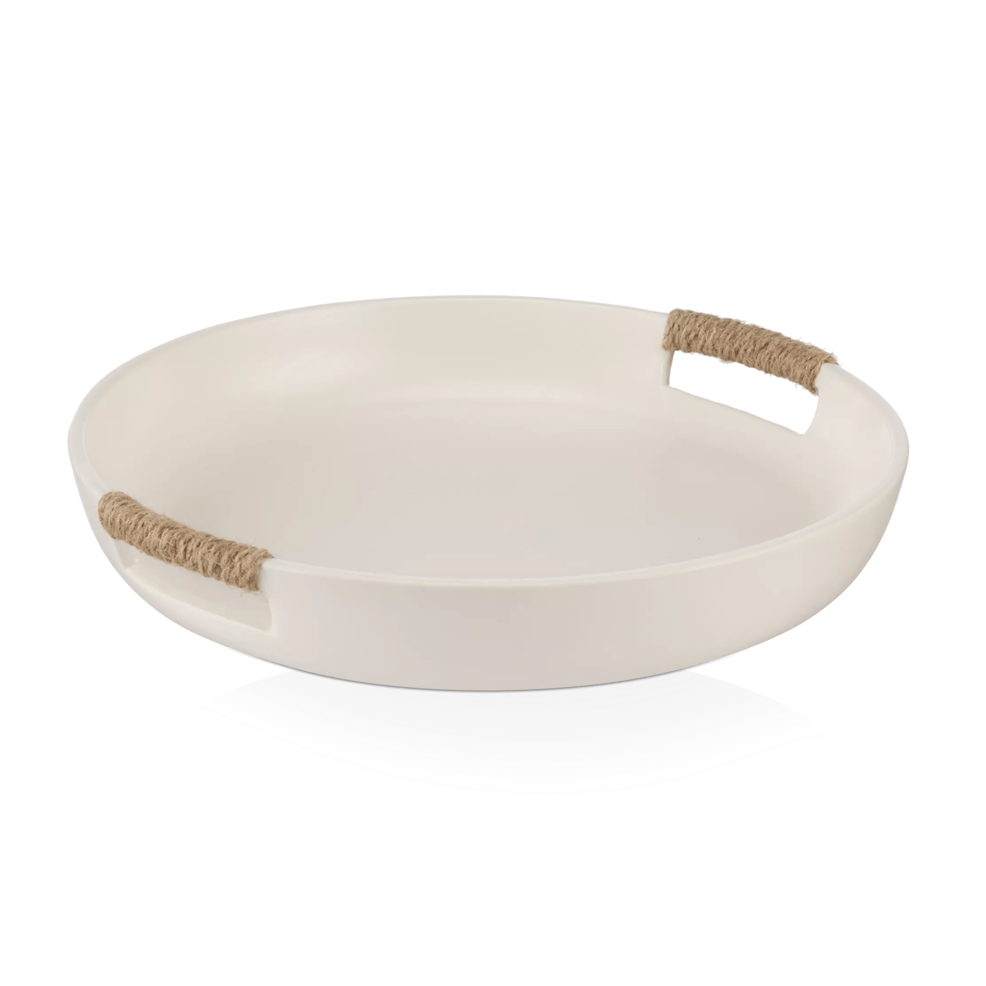 Ceramic Tray with Rope on Handles