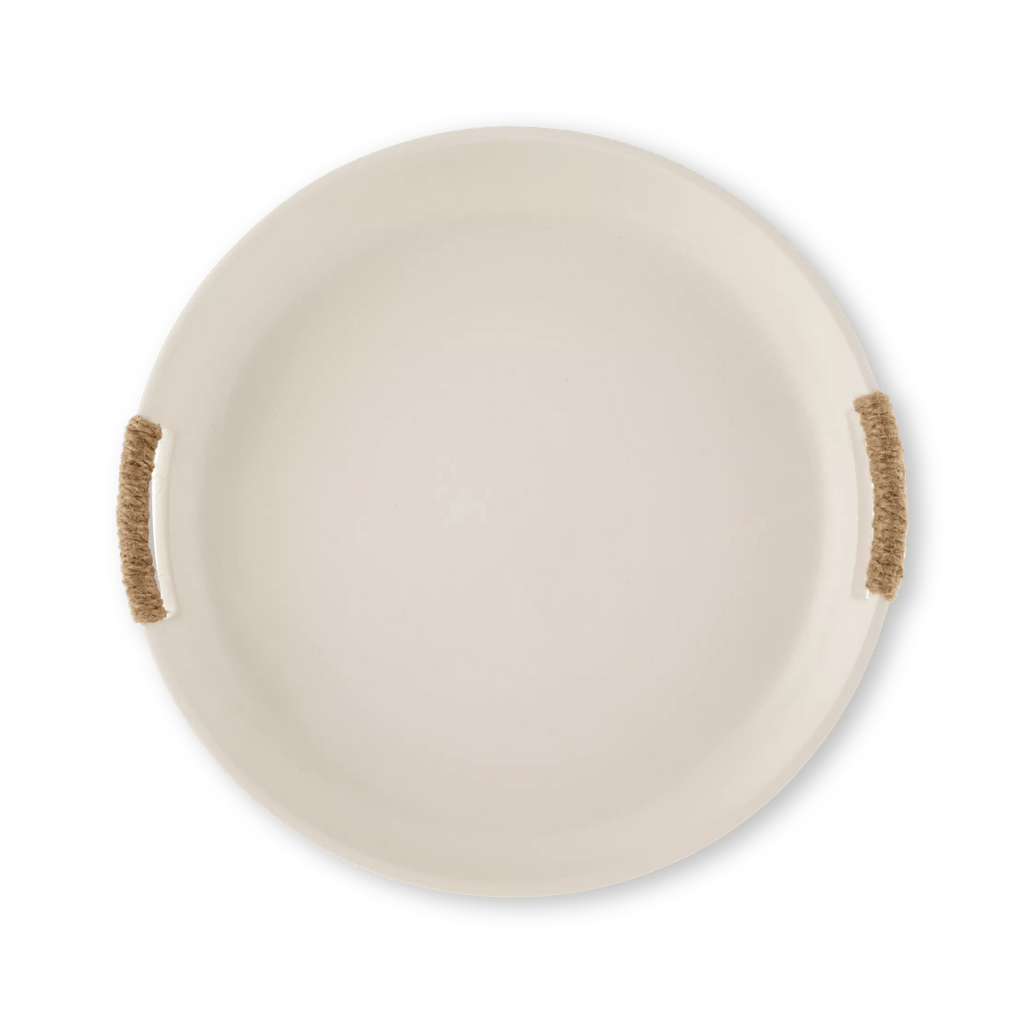 Ceramic Tray with Rope on Handles