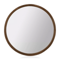 Round Wood Framed Mirror