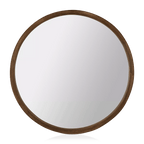 Round Wood Framed Mirror