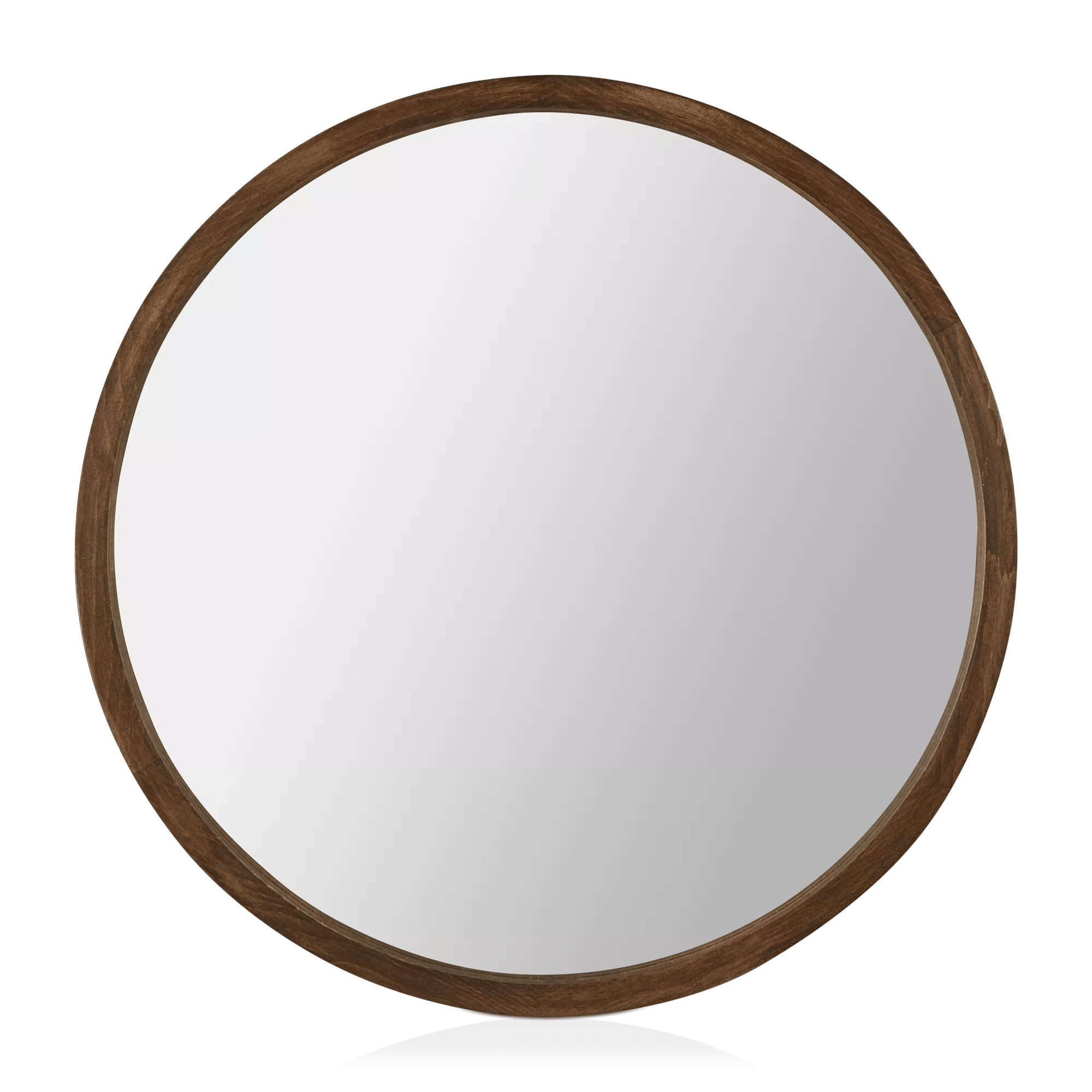 Round Wood Framed Mirror