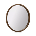 Round Wood Framed Mirror