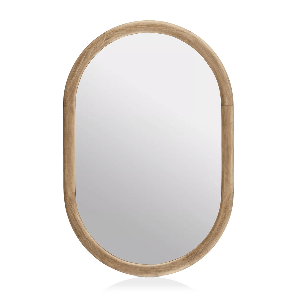 Wood Framed Oval Mirror