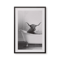 Bull in Bathtub Printed Framed Art