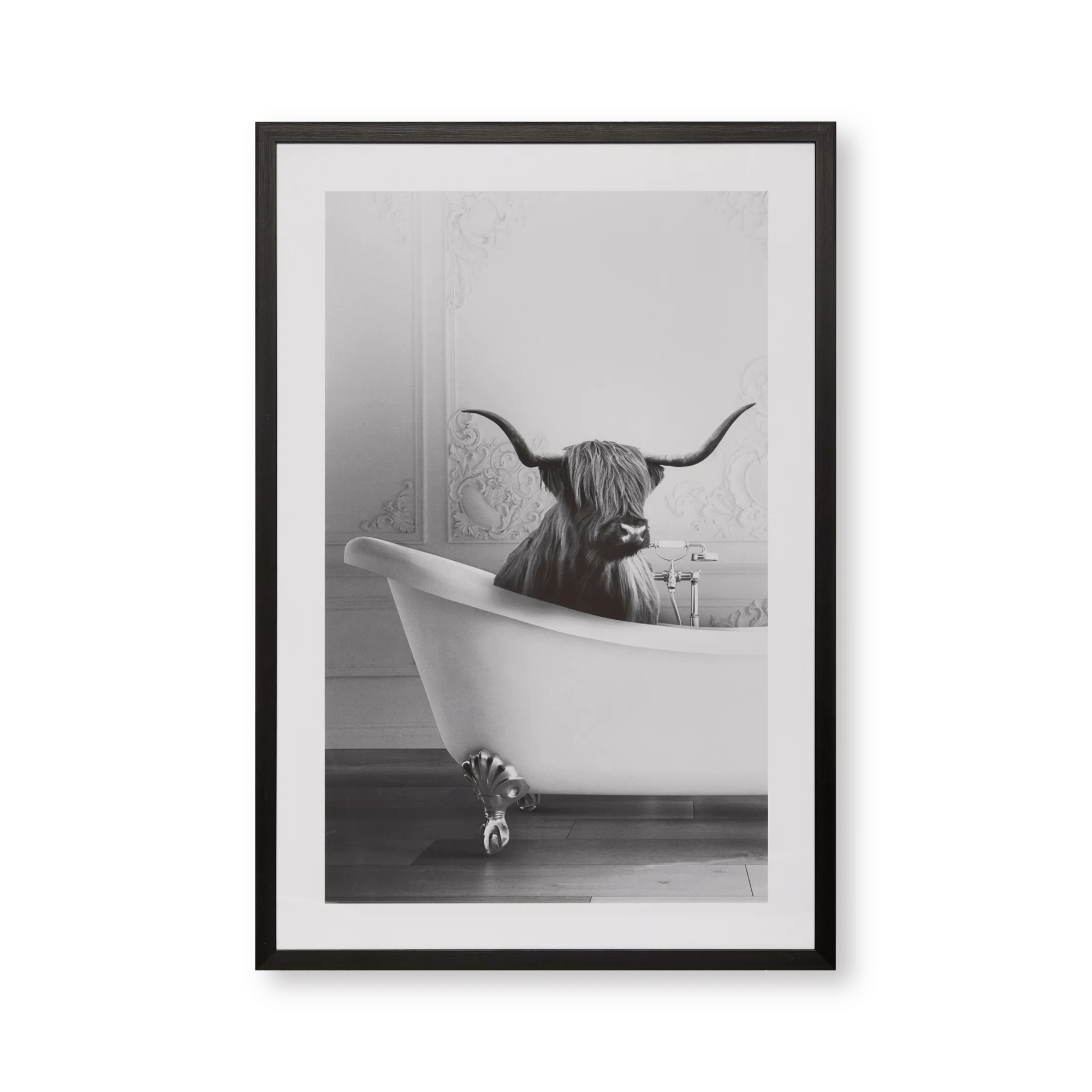 Bull in Bathtub Printed Framed Art