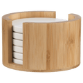 Set of 6 Coasters in Bamboo Tray