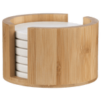 Set of 6 Coasters in Bamboo Tray