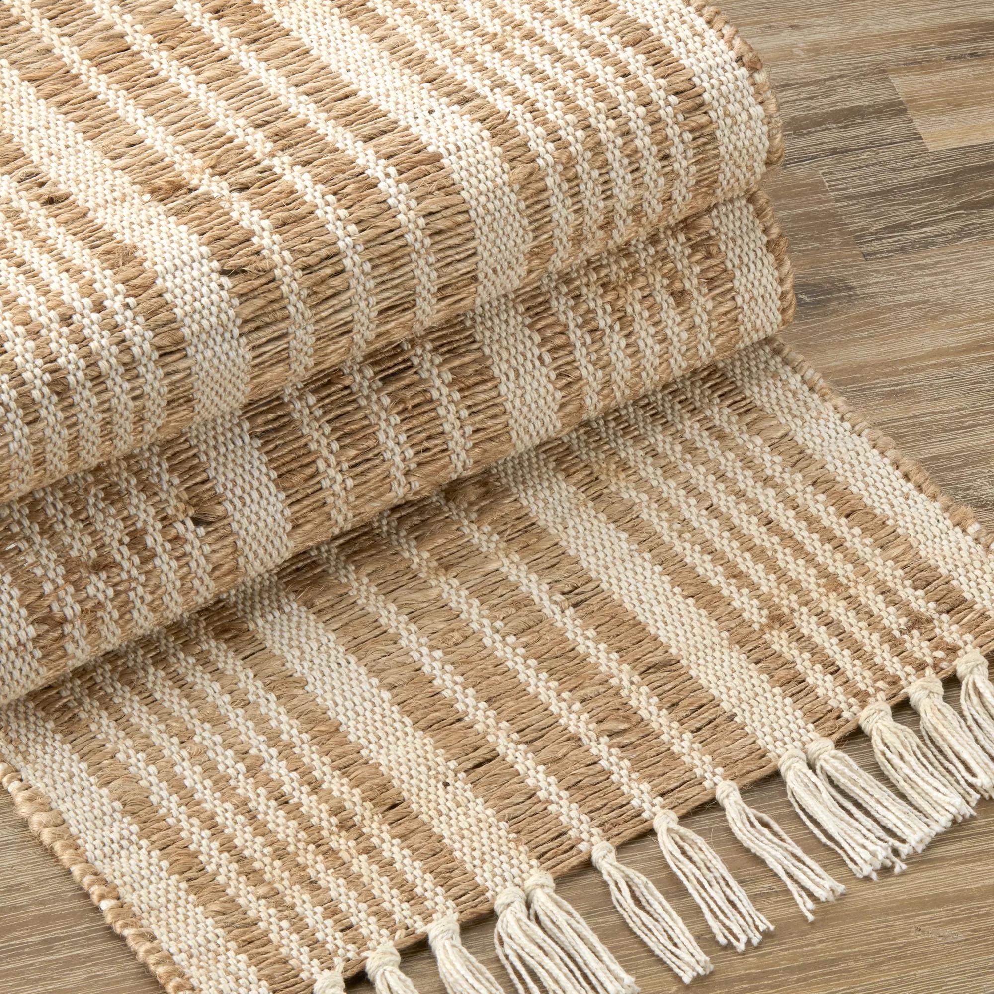 Striped Natural Table Runner