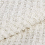 Off White Basic Chenille Knit Throw