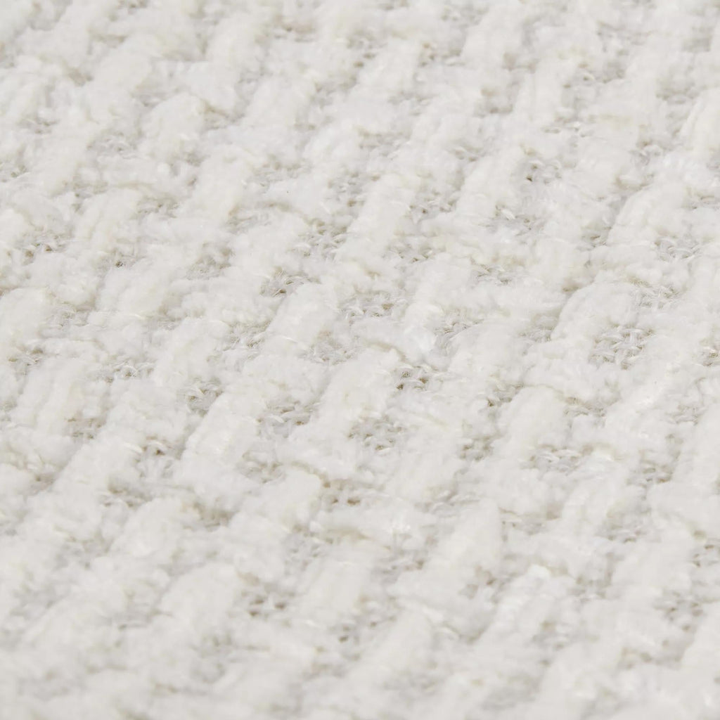 Off White Basic Chenille Knit Throw