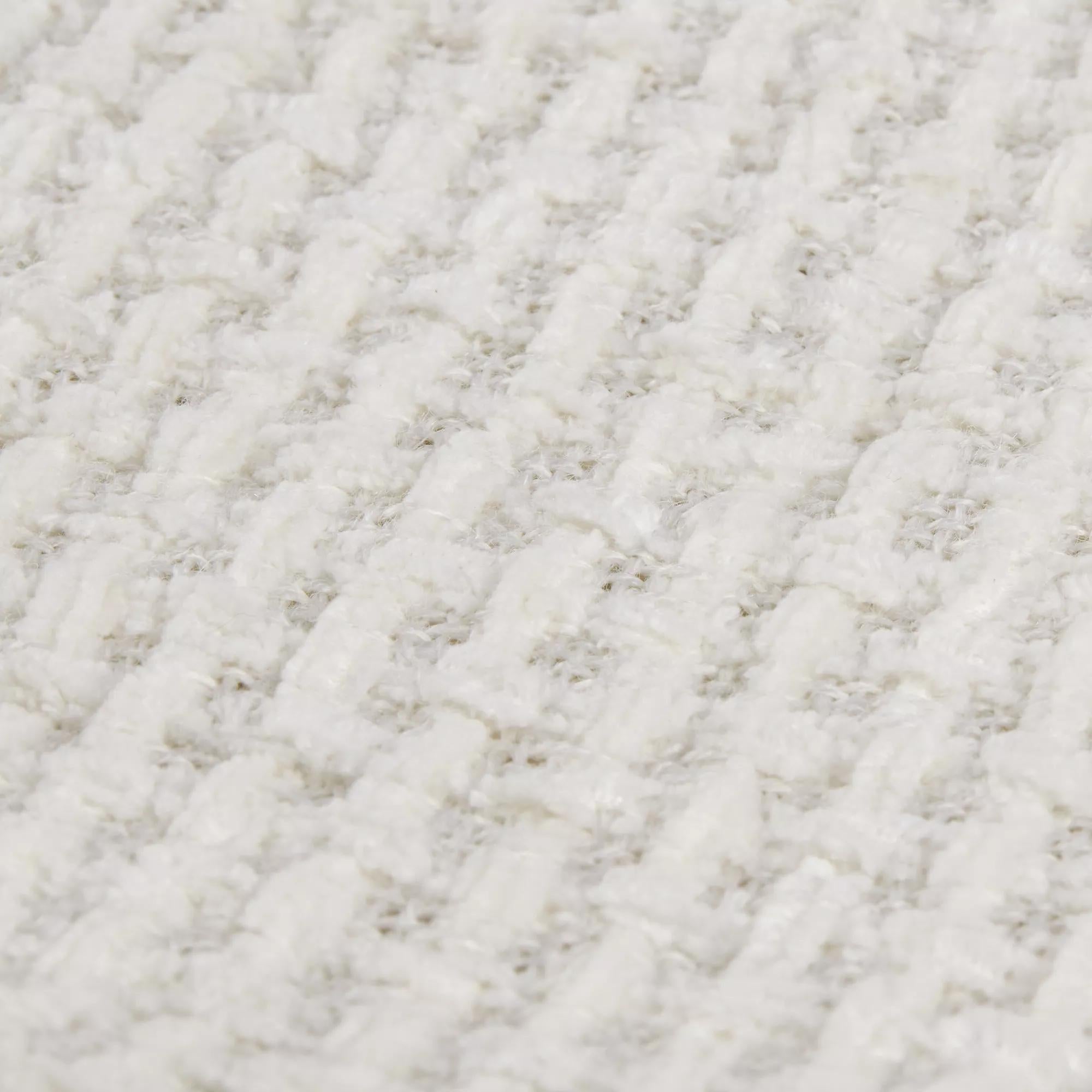 Off White Basic Chenille Knit Throw