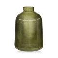 Green Ribbed Glass Table Vase