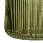 Green Ribbed Glass Table Vase