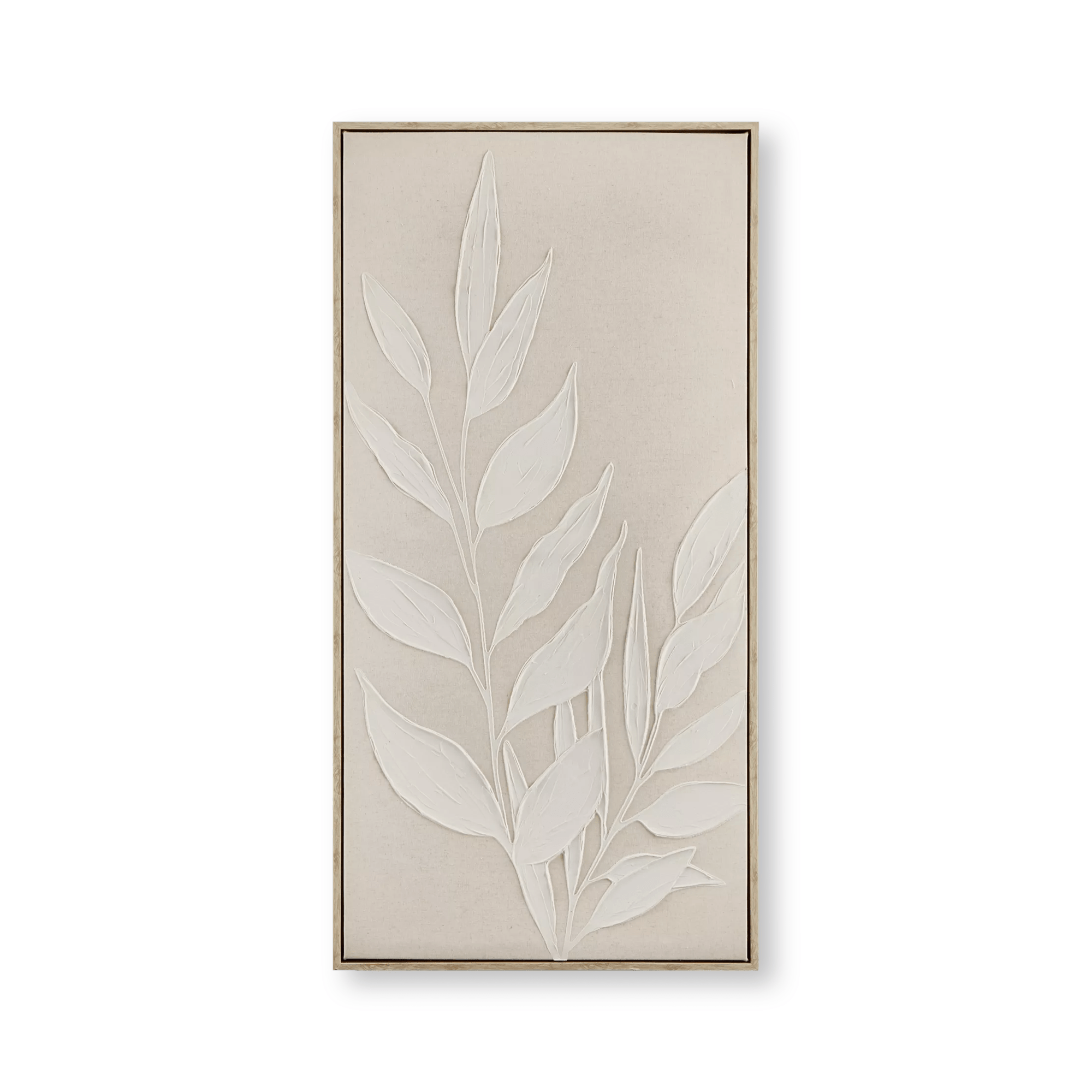 White Leaves Framed Art