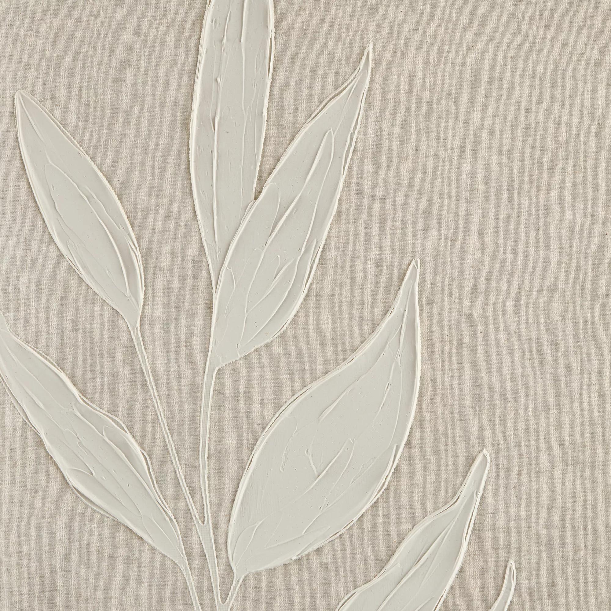 White Leaves Framed Art