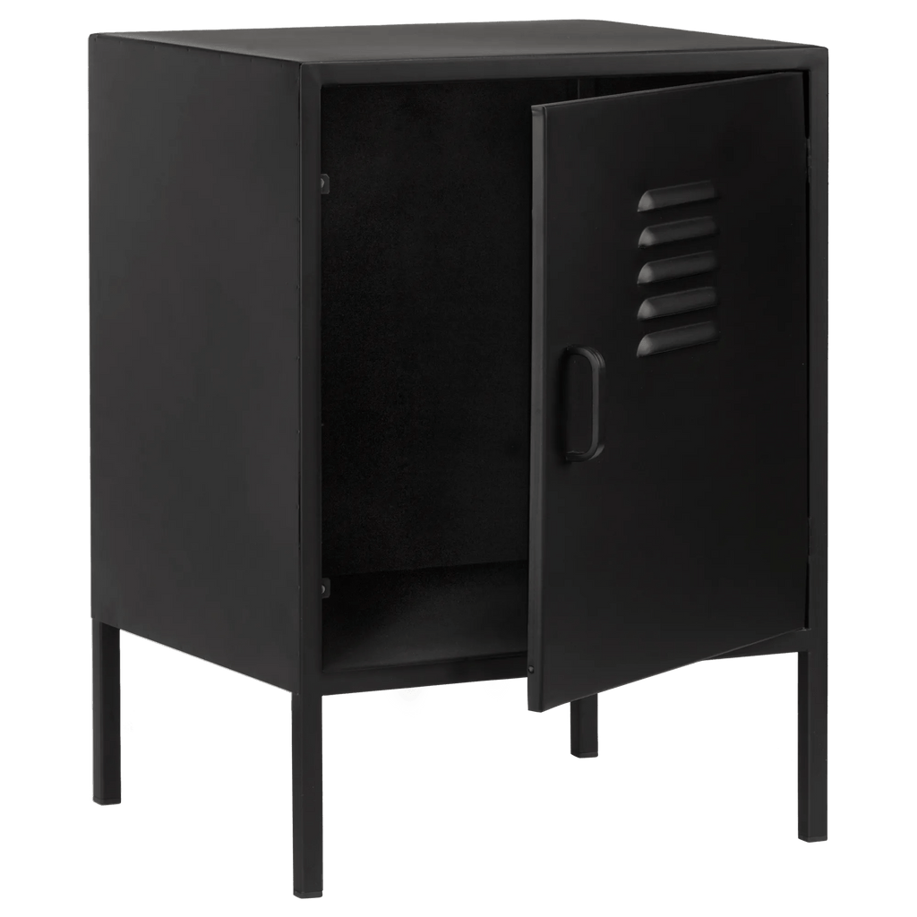 Black Metal Locker Side Table