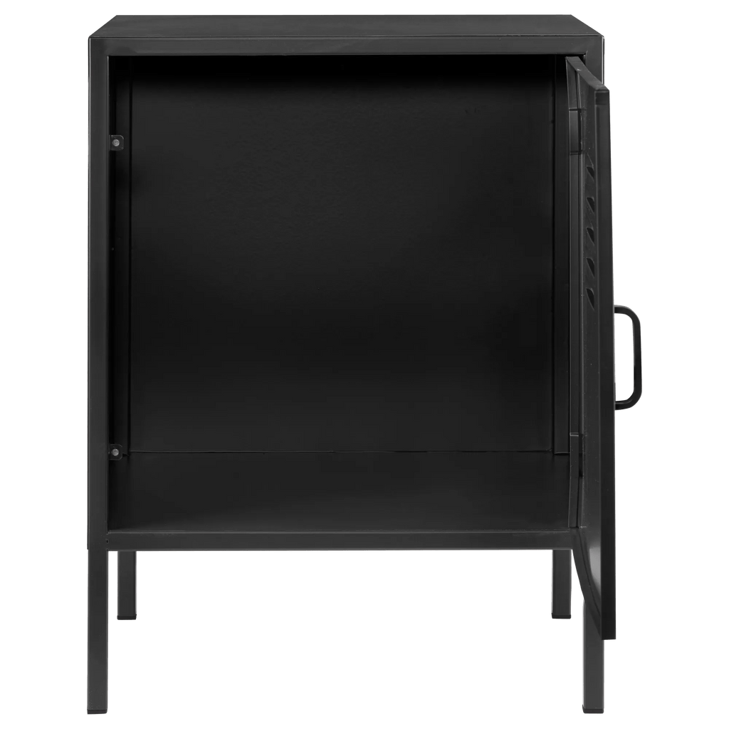 Black Metal Locker Side Table