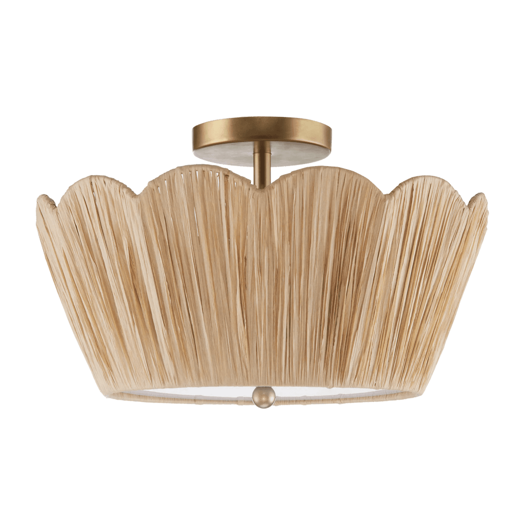 Raffia Scalloped Ceiling Lamp