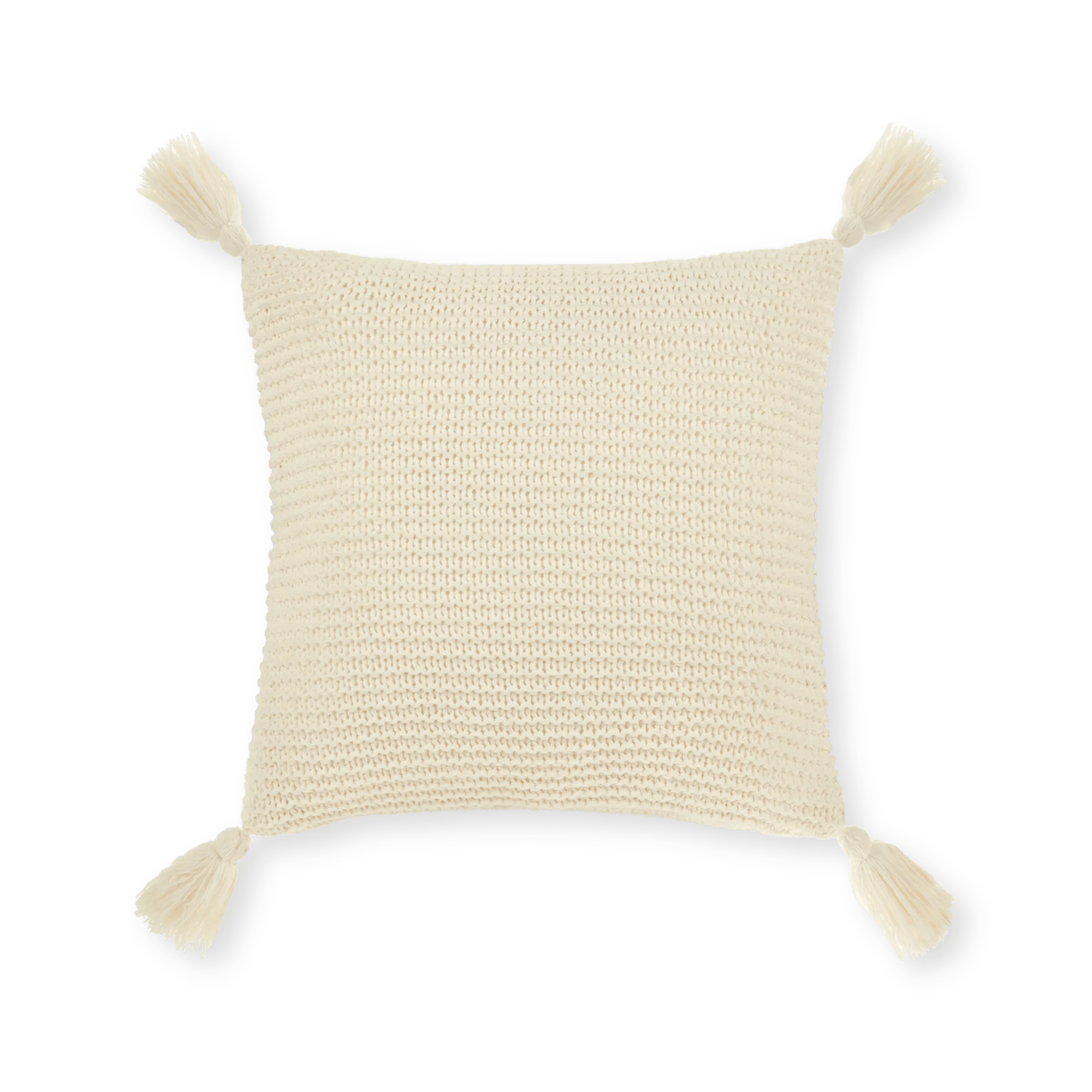 White Erna Decorative Pillow with Tassels