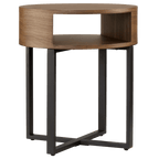 Metal and Walnut Side Table