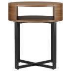 Metal and Walnut Side Table