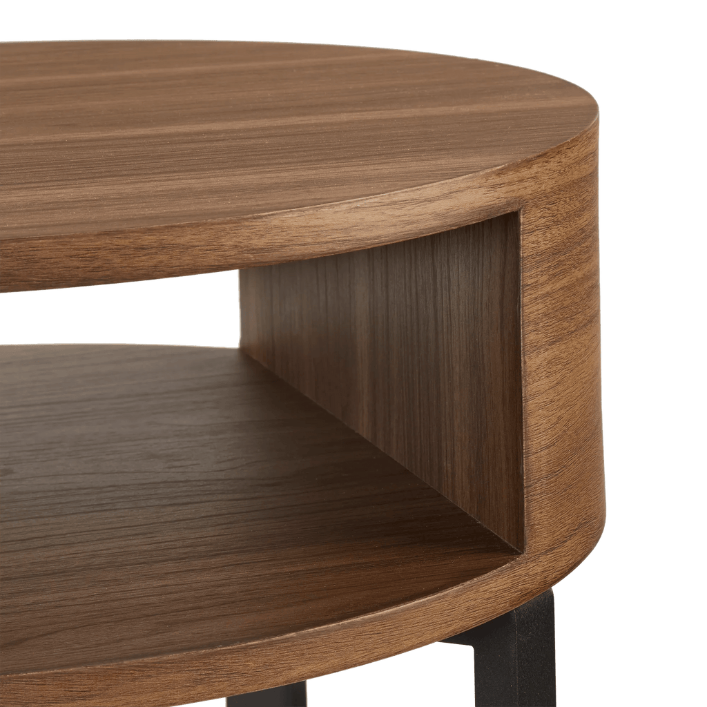 Metal and Walnut Side Table