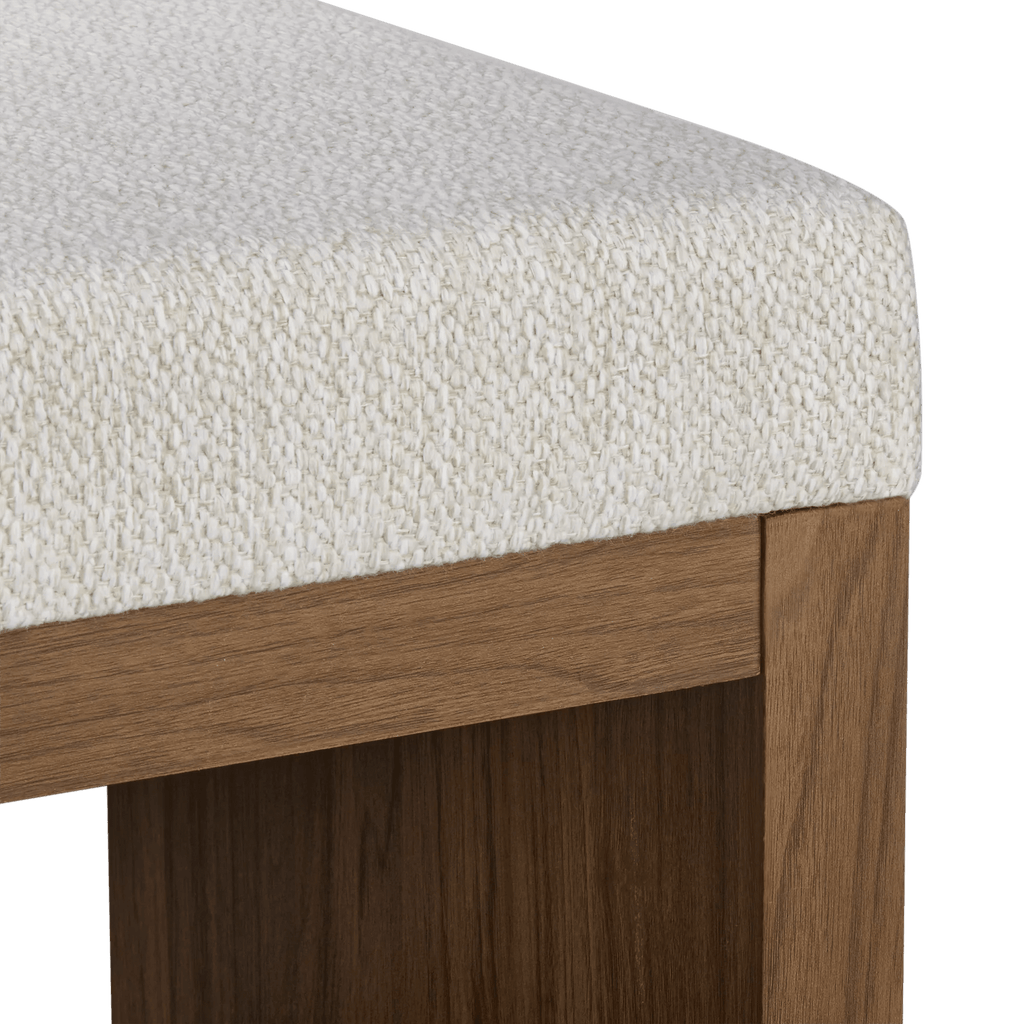 Fabric and Wood Bench with Shoe Rack