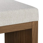 Fabric and Wood Bench with Shoe Rack