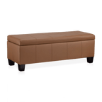 Rust Faux Leather Storage Bench