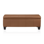 Rust Faux Leather Storage Bench