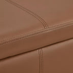 Rust Faux Leather Storage Bench