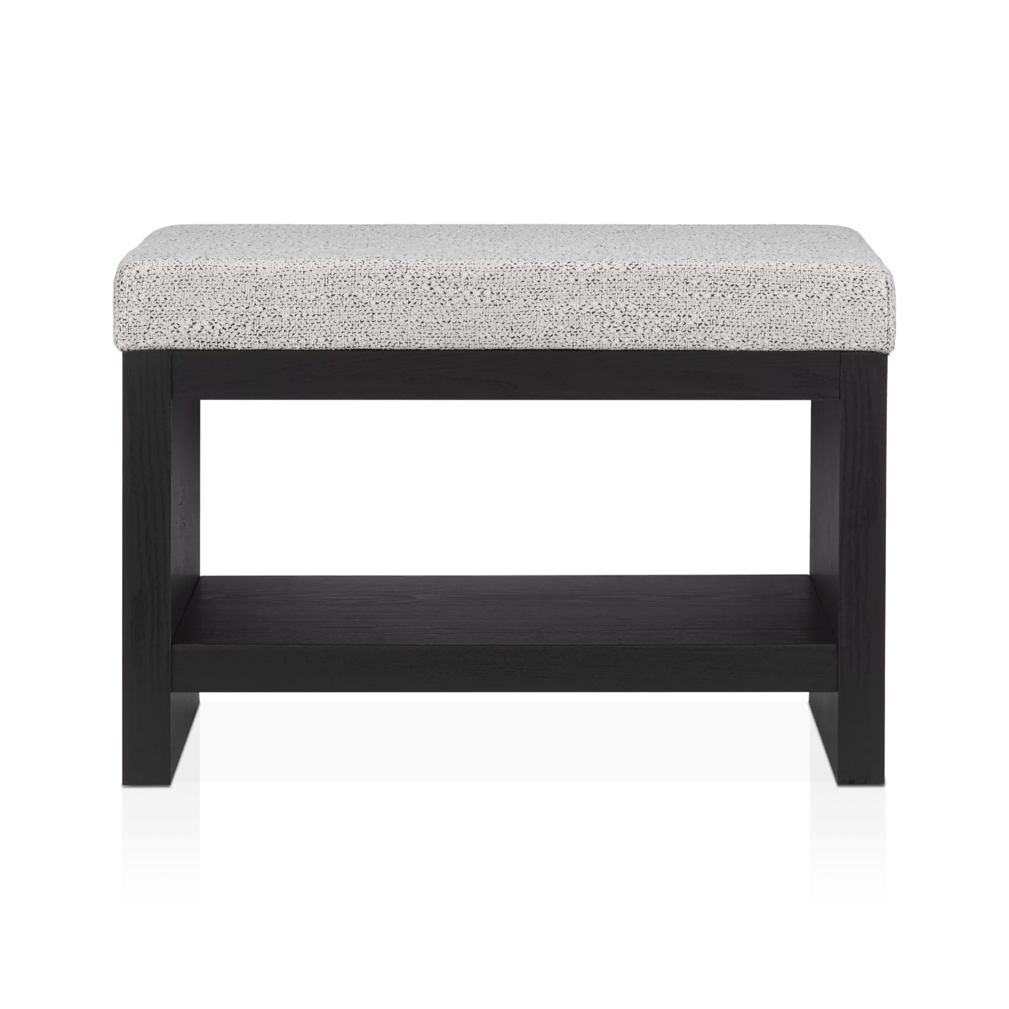 Fabric and Wood Bench with Shoe Rack