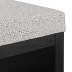 Fabric and Wood Bench with Shoe Rack