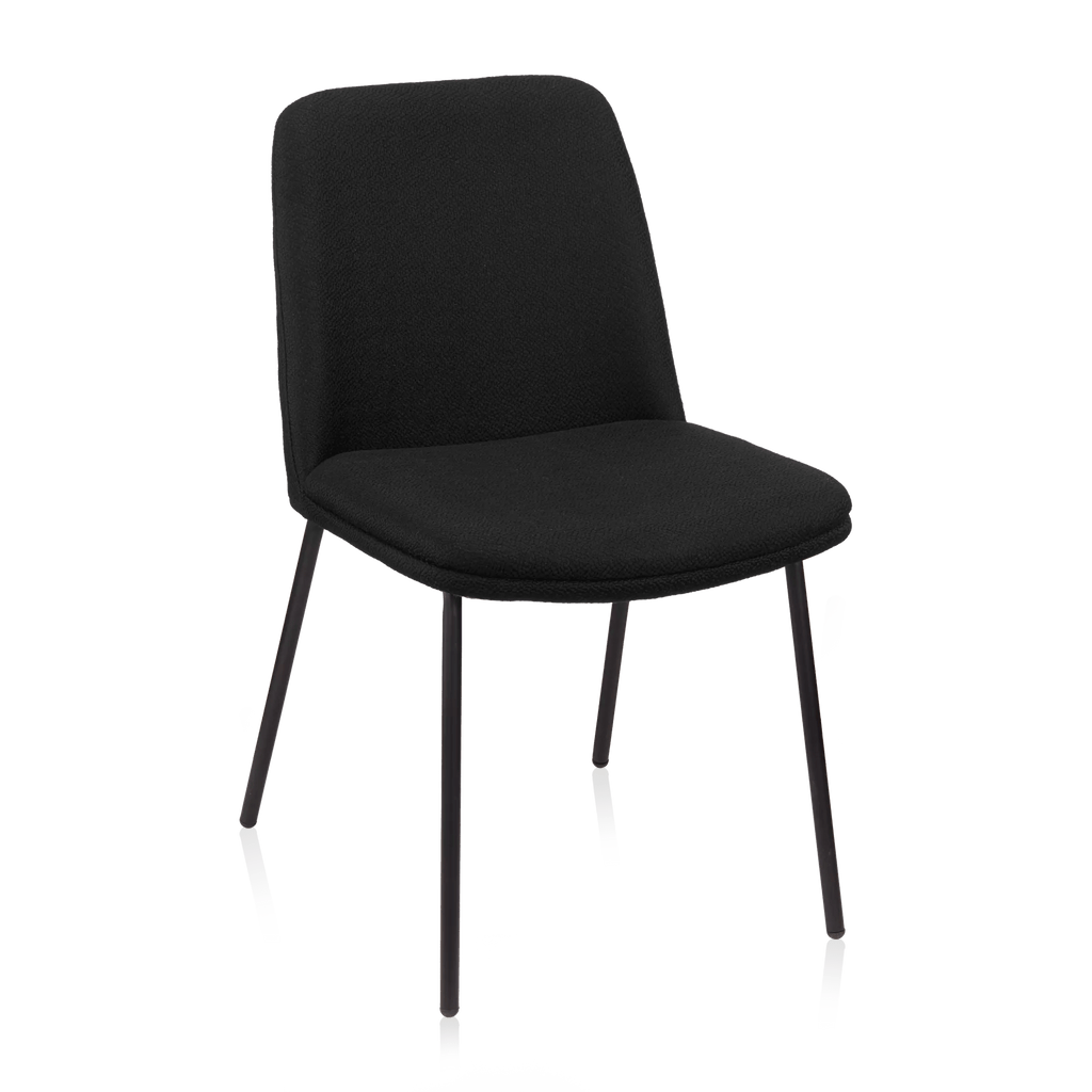 Black Fabric and Metal Dining Chair