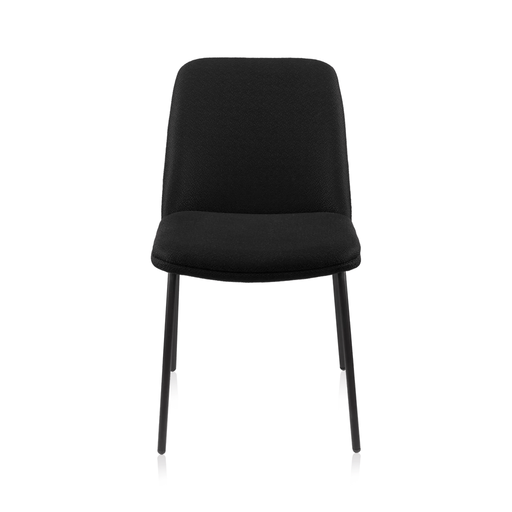 Black Fabric and Metal Dining Chair