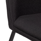 Black Fabric and Metal Dining Chair