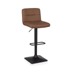 Rust Matte Faux Leather and Metal Adjustable Bar Stool